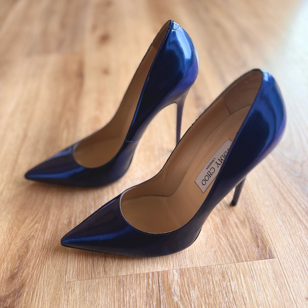 Jimmy Choo Blue Pointed-Toe Heels